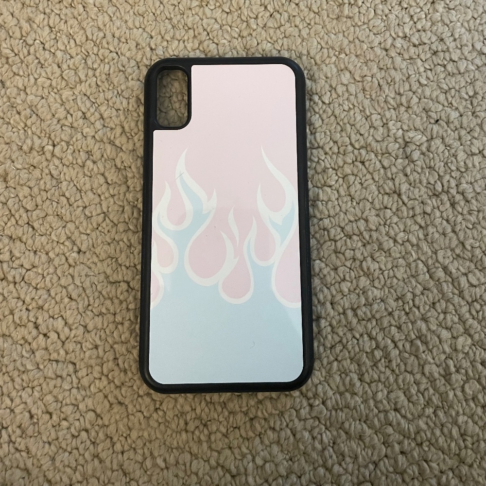 Baby Pink and Baby Blue Flame iPhone Case